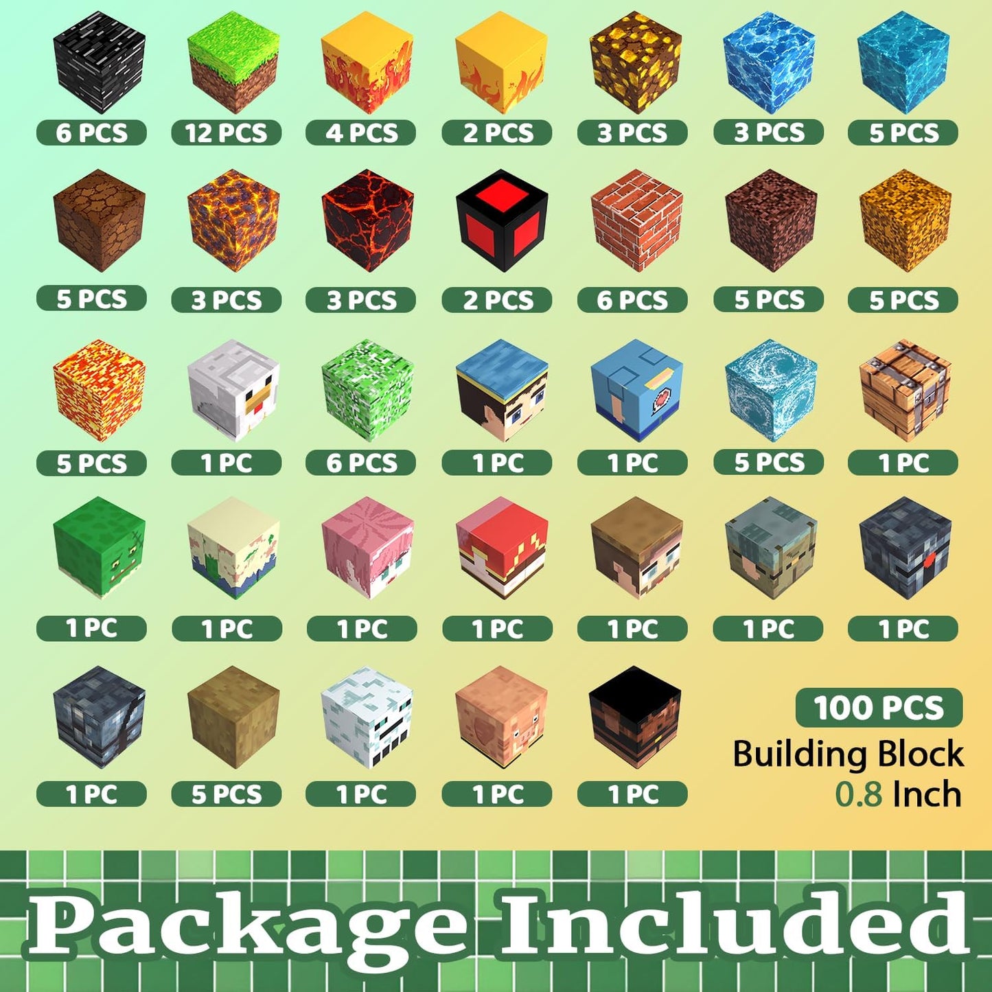 SSAWER Magnetic Blocks Toys for Kids, 100 PCS Building Blocks Cubes, Stacking Magnetic Tiles Toys for Kids Toddlers Boys Girls Ages 3 4 5 6 7 8-12 Birthday Gifts Party Supplies (Underworld)